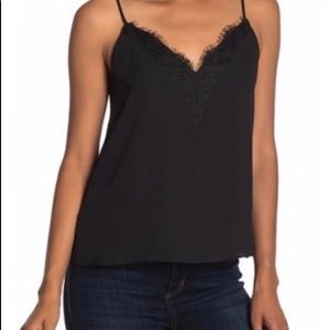 Socialite Eyelash Lace Front V-Neck Tank Top